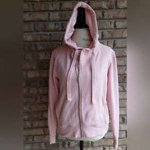 Zella Pink 100% Cotton Long Sleeve Hooded Full Zip Jacket.